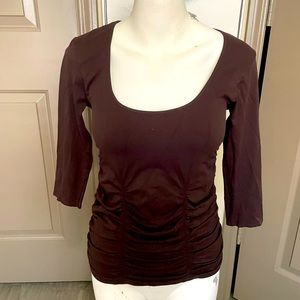 Flattering stretch chocolate brown top